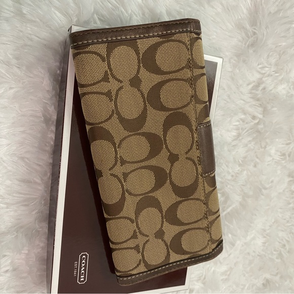 Coach Logo Brown Long Wallet - Picture 2 of 6